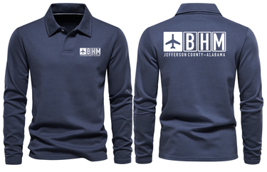 BHM AIRPORT LONG SLEEVE POLO